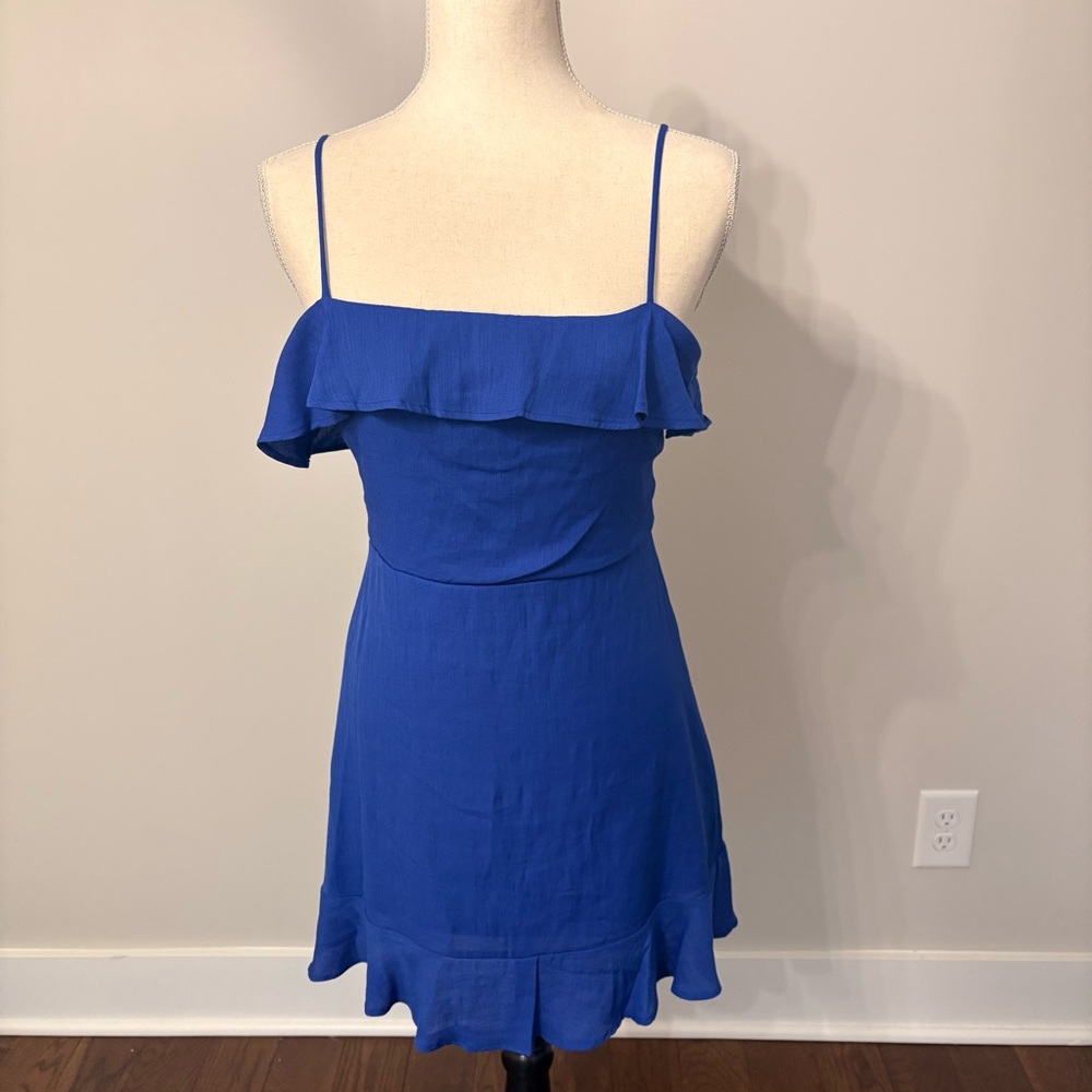 Altar'd State Royal Blue Mini Dress with Ruffle